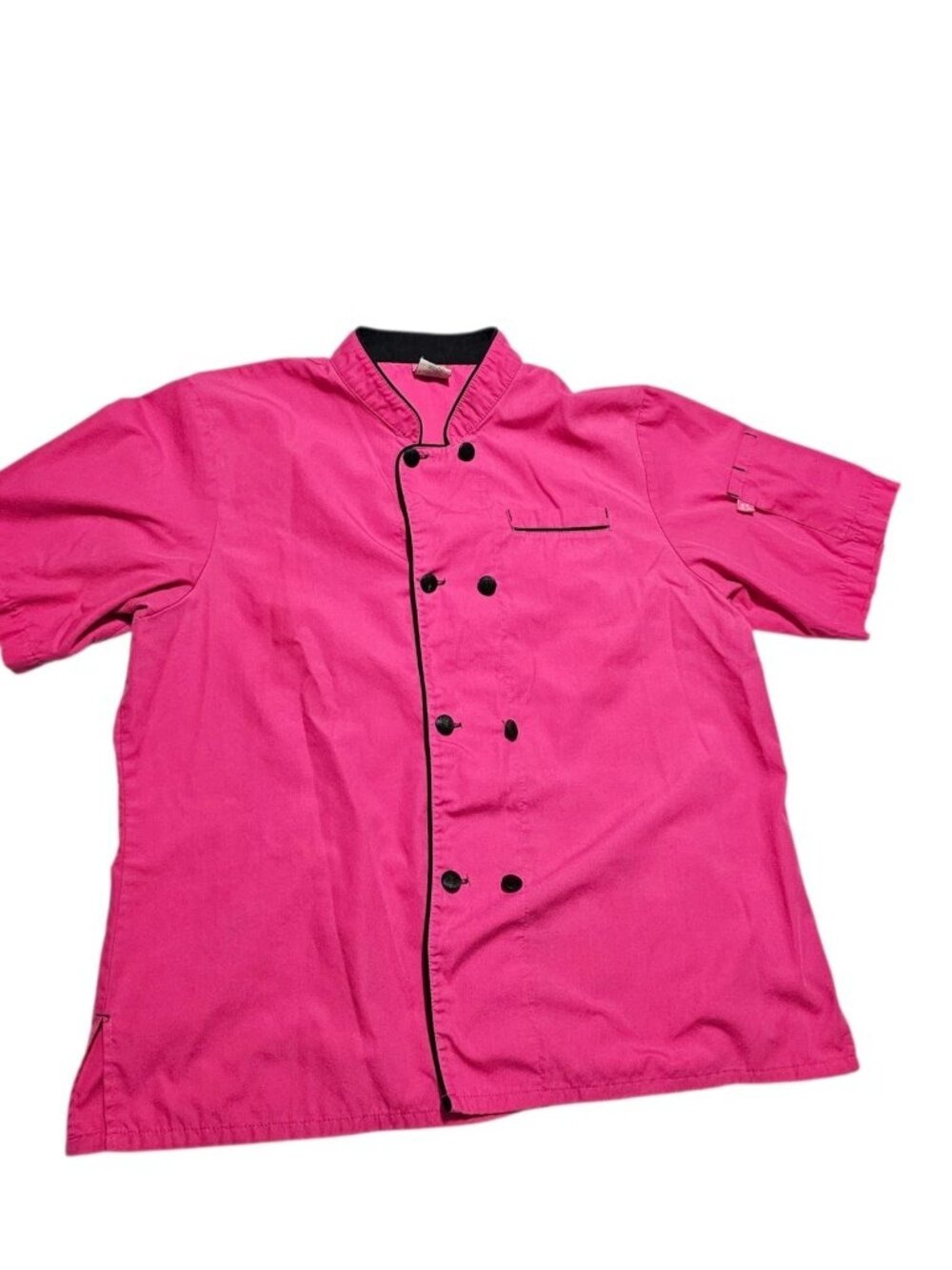 Five Star Chef Apparel Short Sleeve Chef Uniform Shirt Pink Black XL
